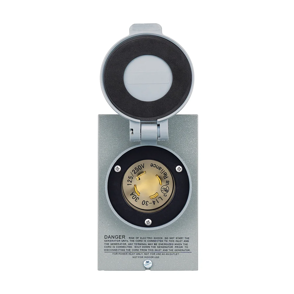 PB Series PB30RC Power Inlet Box, 30 A, 125/250 V, 4 -Knockout, 1/2, 3/4 in Knockout, Surface Mounting