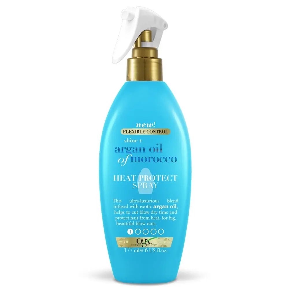 Ogx Flexible Control Shine + Hydrate Argan Oil of Morocco Heat Protect Spray For Damaged & Heat Styled Hair 177mL - Beauty