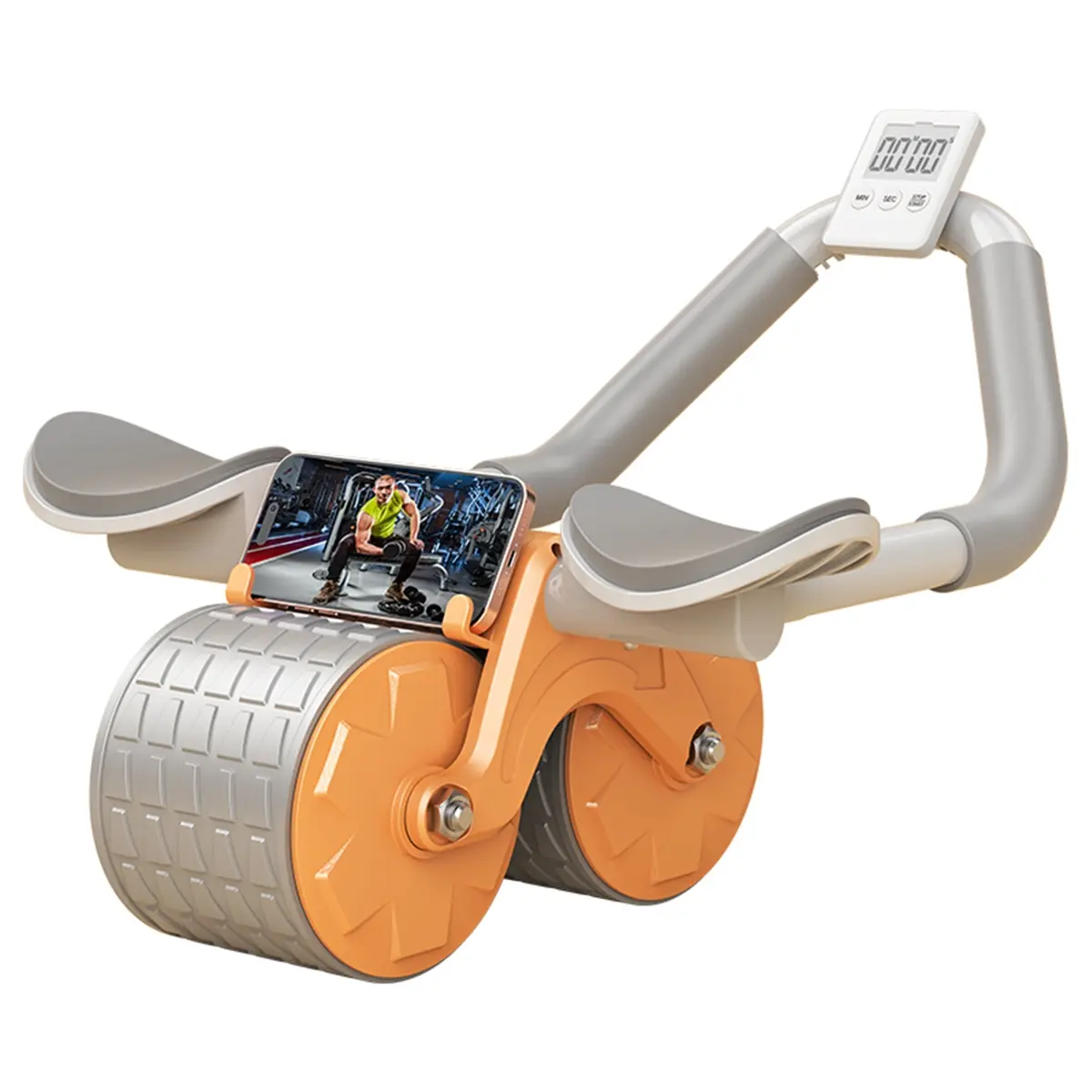 Fitness Master Automatic Rebound Abdominal Core Wheel Ab Roller Elbow Support Exercise Gym Lcd - Sports & Outdoor