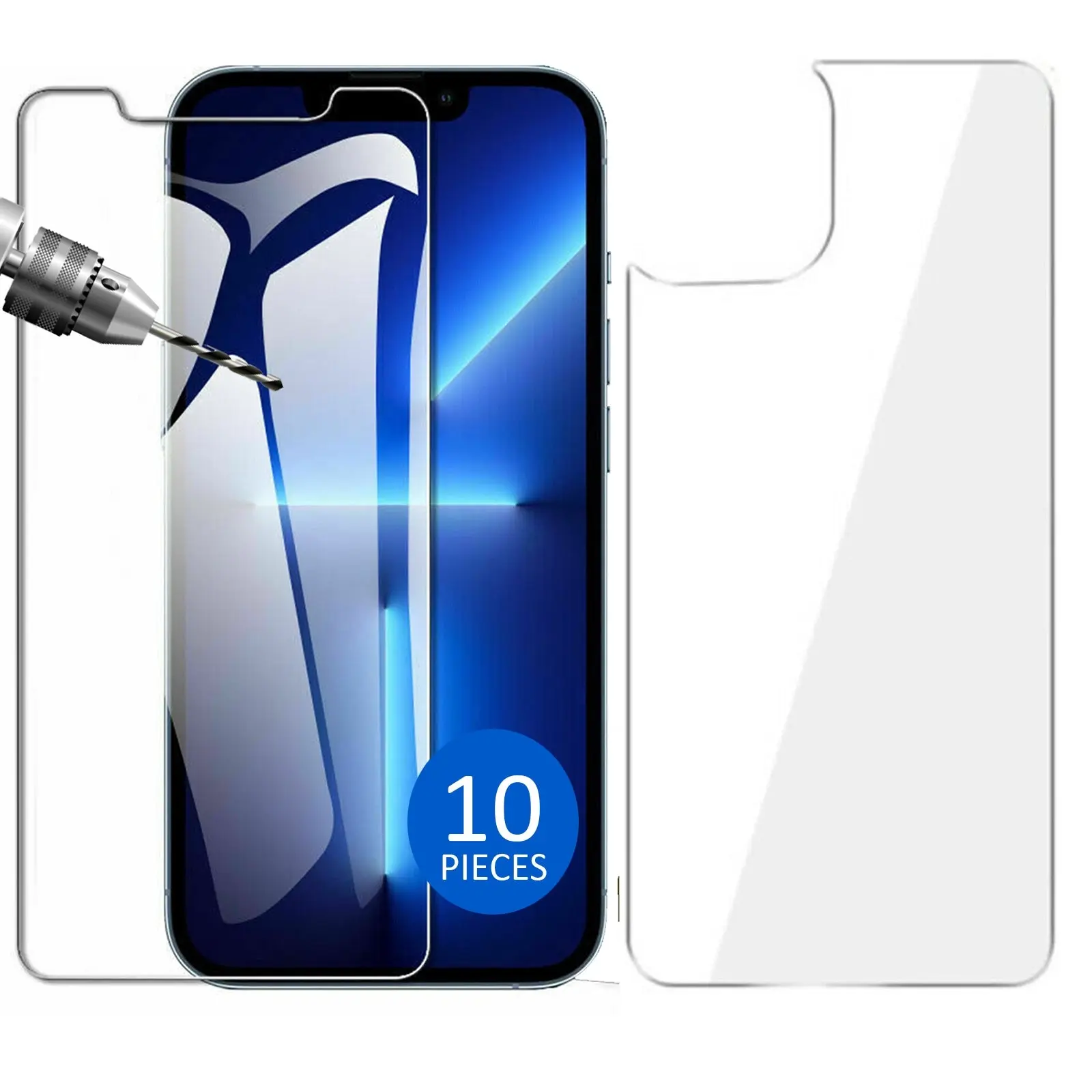 10x Tempered Glass Screen Protector for Apple iPhone 14 PLUS Front and Soft Back - Electronics