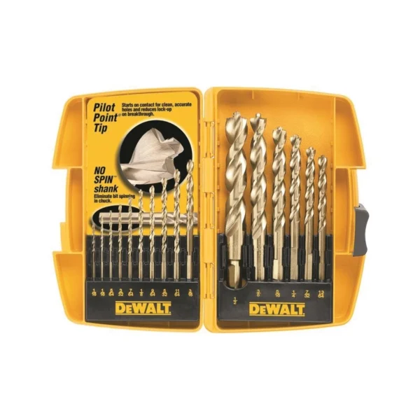 DW1956 Drill Bit Set, High Performance, 16-Piece, Steel, Ferrous Oxide