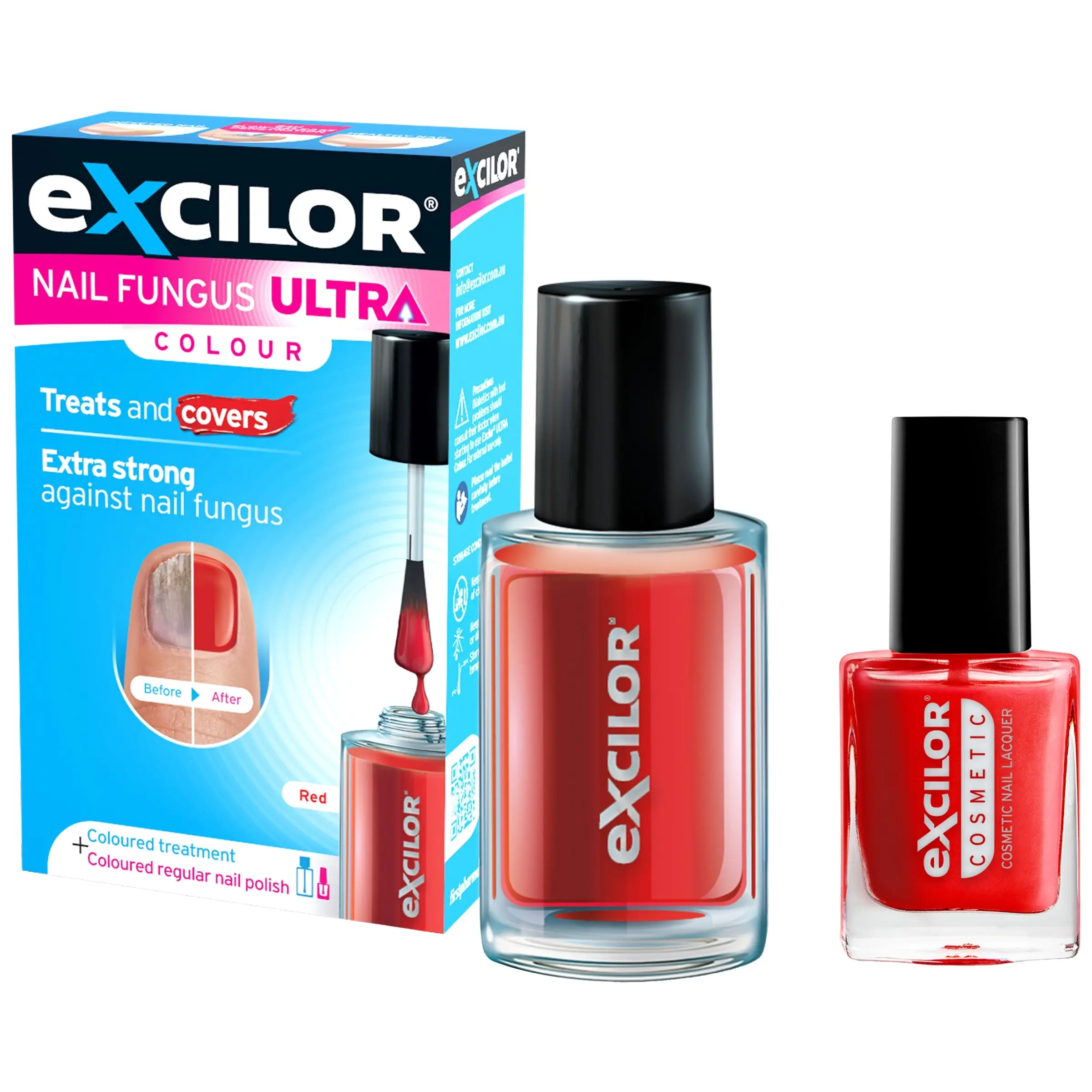 Excilor Ultra Fungal Nail Treatment Colour Red 30ml - Health