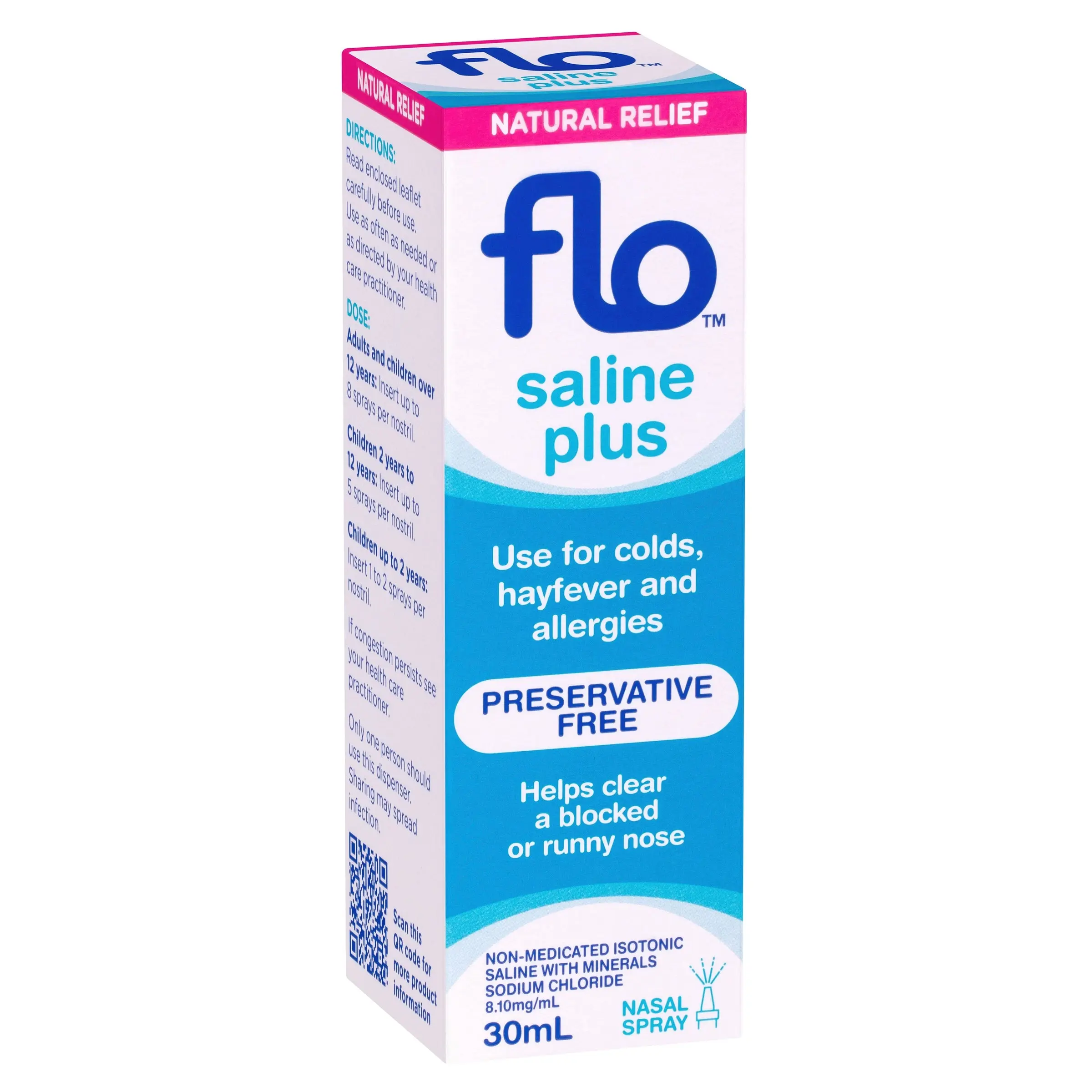 FLO Saline + Plus Nasal Spray 30ml - Health
