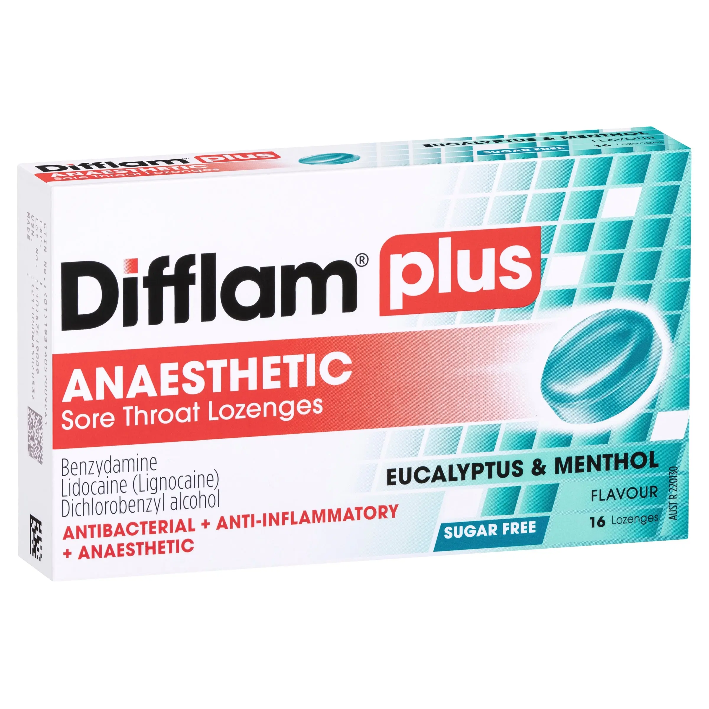 Difflam PLUS Menthol And Eucalyptus 16 Lozenges - Health