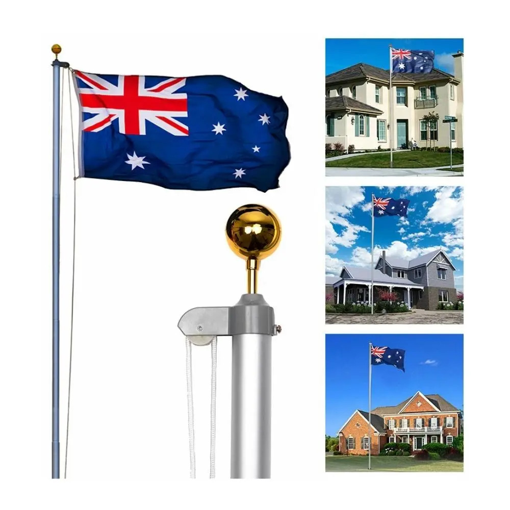 6.2M Australia Sectional Flag Pole Kit Australian Outdoor Aussie Flags Flagpole - Home & Garden
