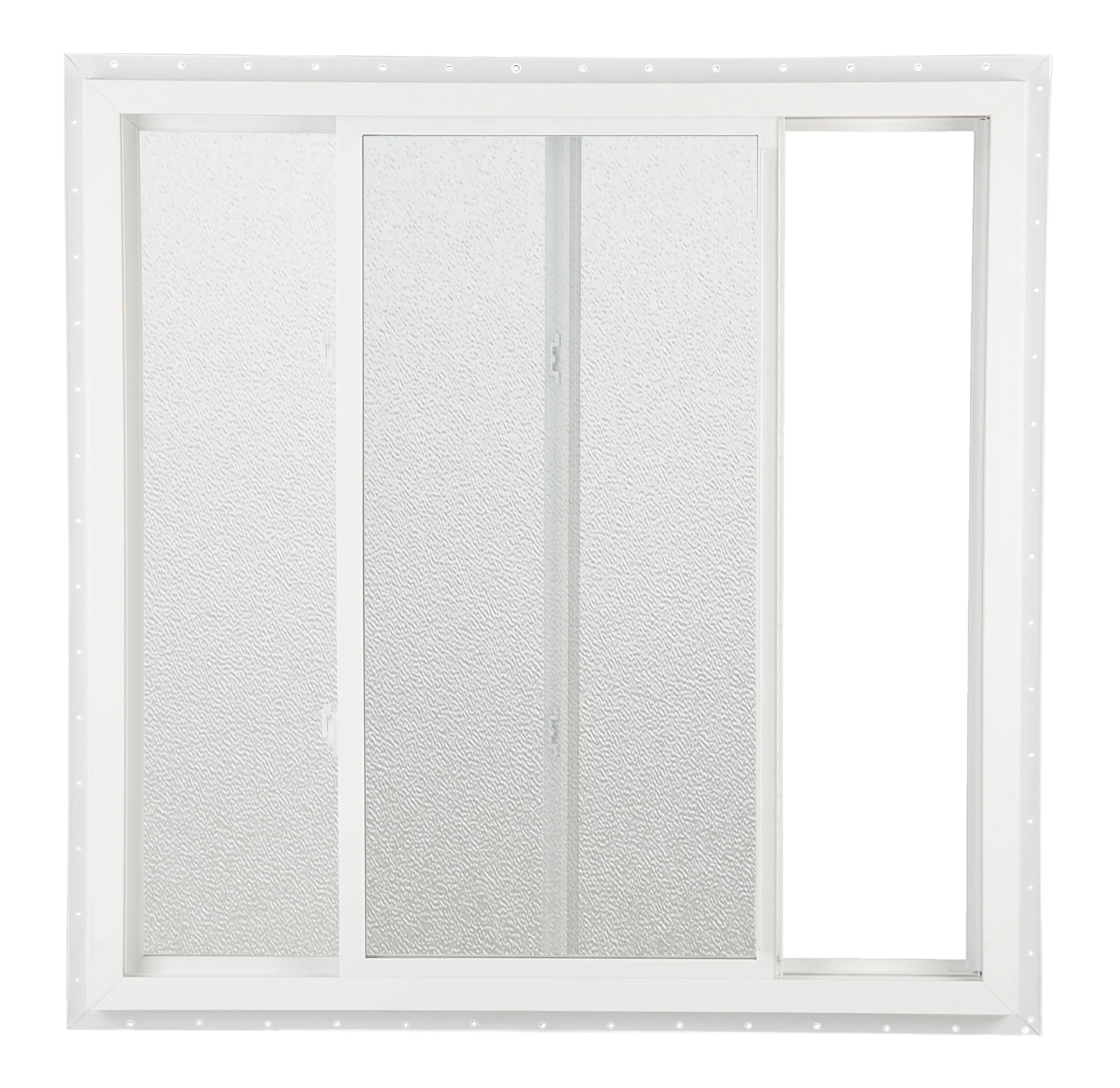 2020 151 Series Insulated Low-E/Ultra Obscure 366 Glass 1/1 Black/White Horizontal Sliding Window, Vinyl