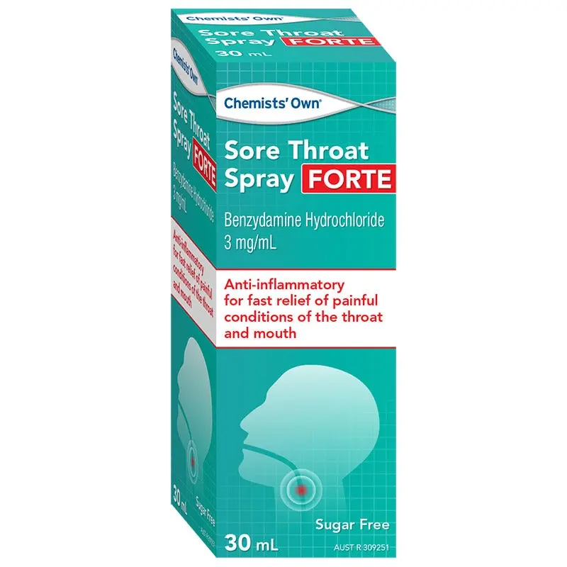 Chemists' Own Sore Throat Spray Forte 30ml (Similar to Difflam) - Health