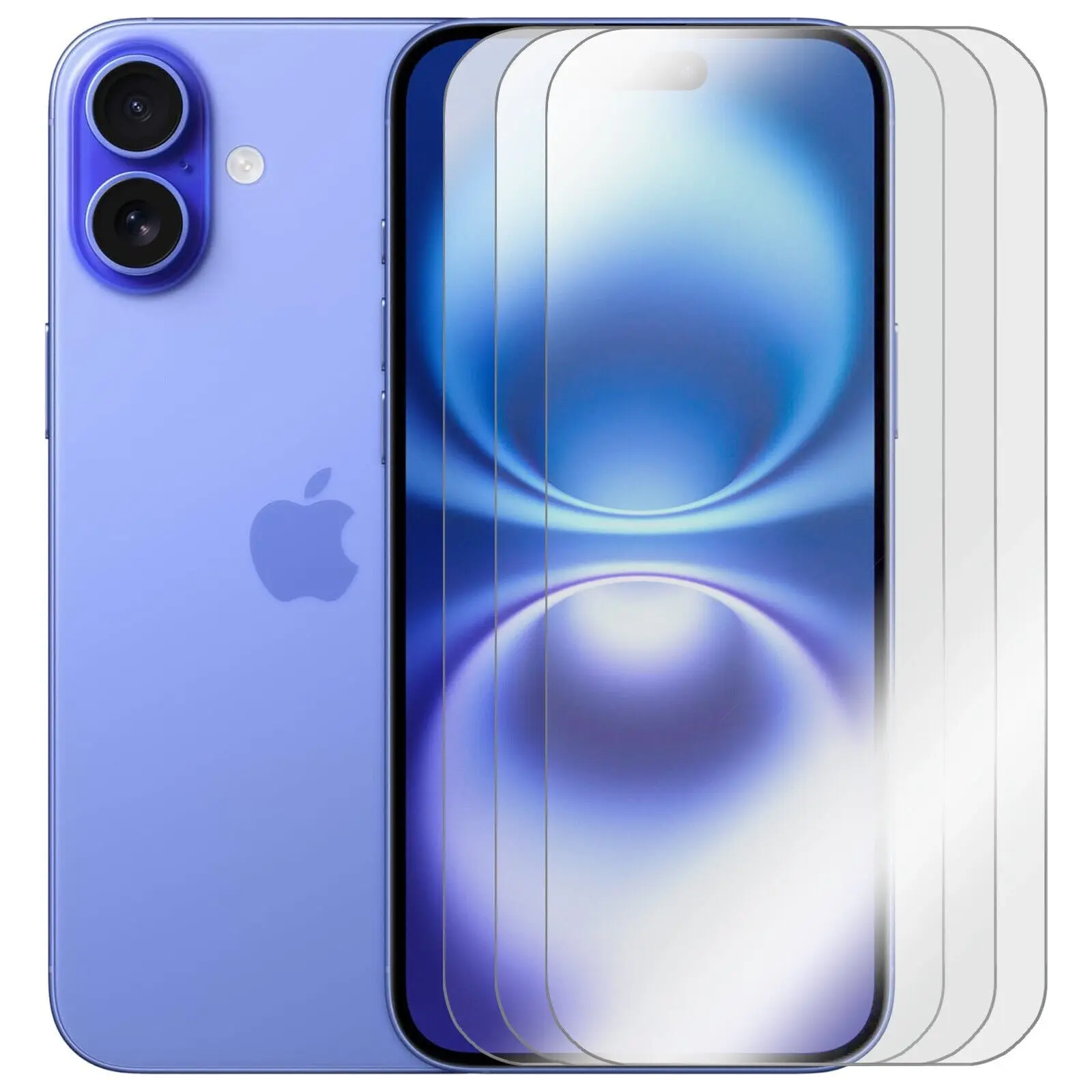 3pcs Tempered Glass Screen Protector Guard for Apple iPhone 16 PLUS Front Bulk - Electronics