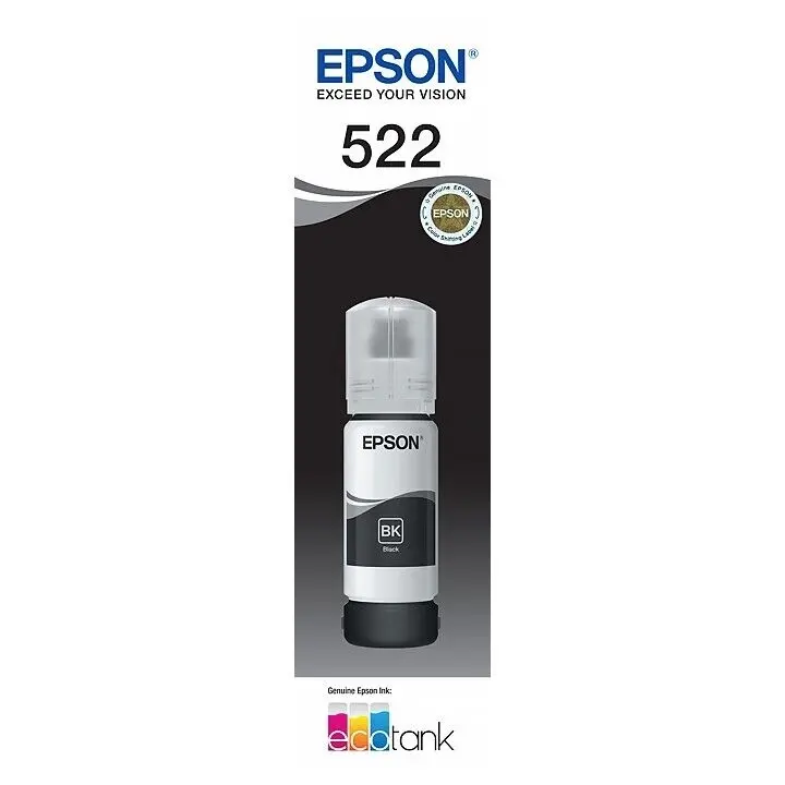 Epson T522 Black EcoTank 522 Ink Toner Bottle C13T00M192 Genuine Original - Electronics