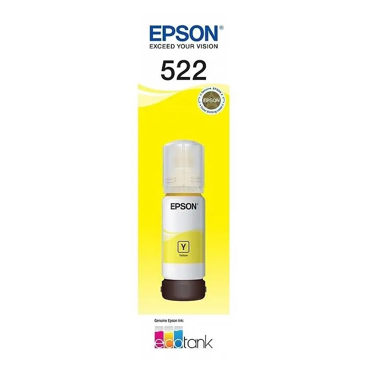 Epson T522 Yellow EcoTank 522 Ink Toner Bottle C13T00M492 Genuine Original - Electronics