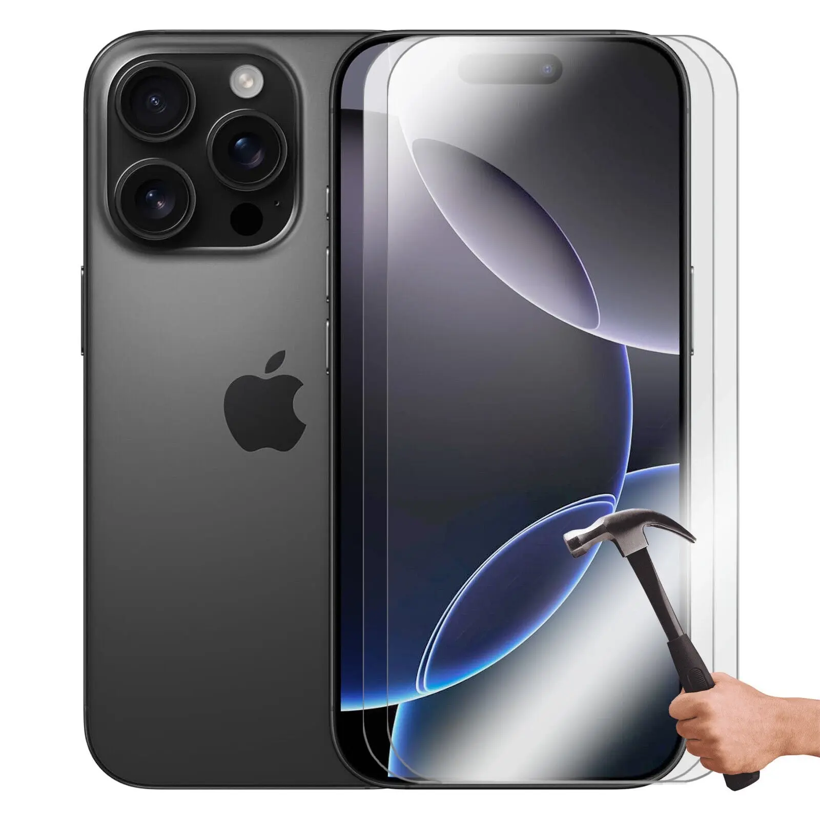 2pcs 9H Tempered Glass Screen Protector Guard for Apple iPhone 16 PRO Front Bulk - Electronics