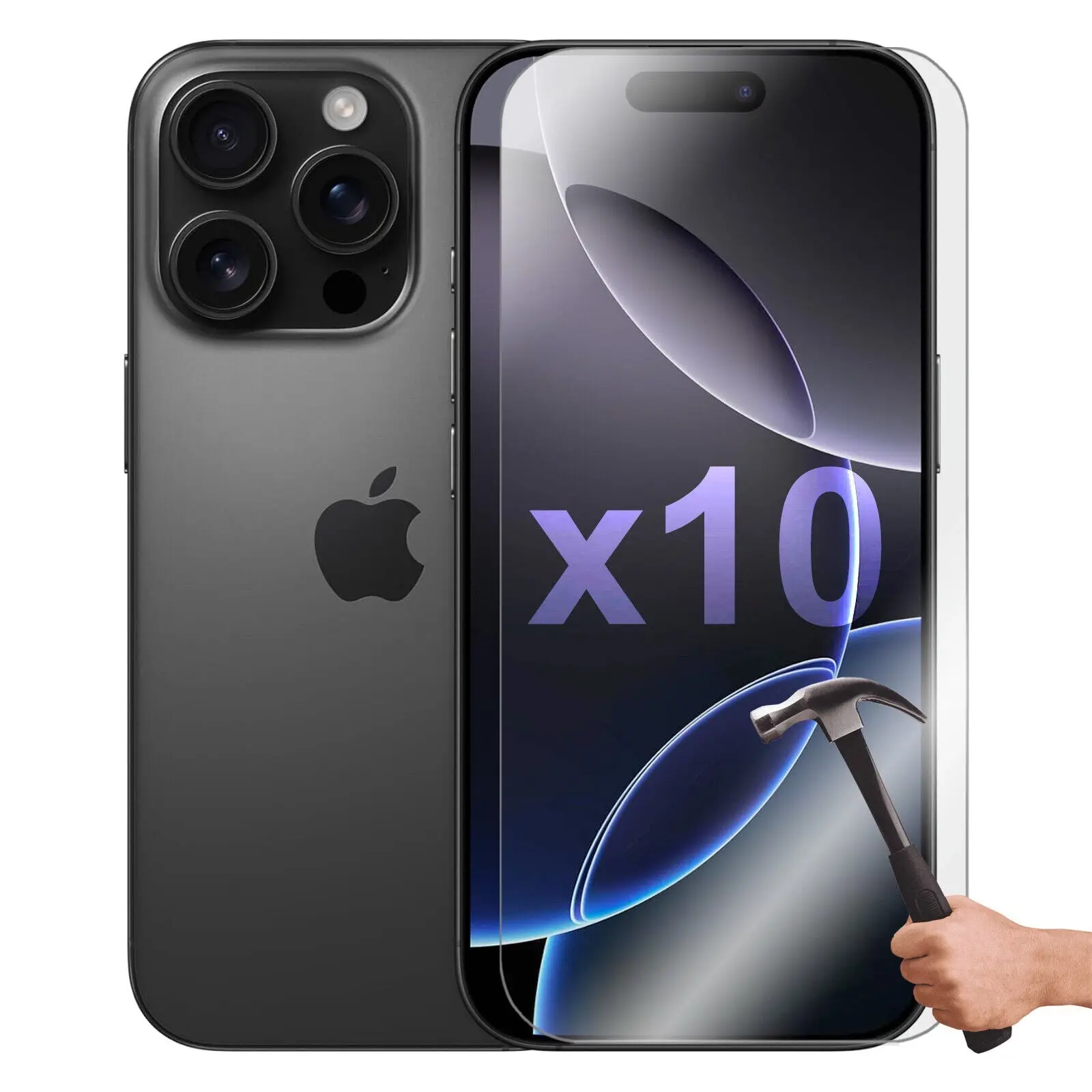 10 Pack Tempered Glass Screen Protector Guard for Apple iPhone 16 PRO Front Bulk - Electronics