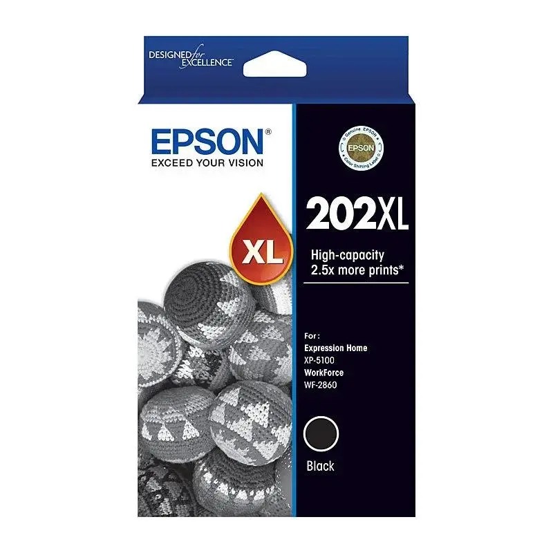 Epson 202XL High Capacity Black Ink Cartridge Toner C13T02P192 Genuine Original - Electronics