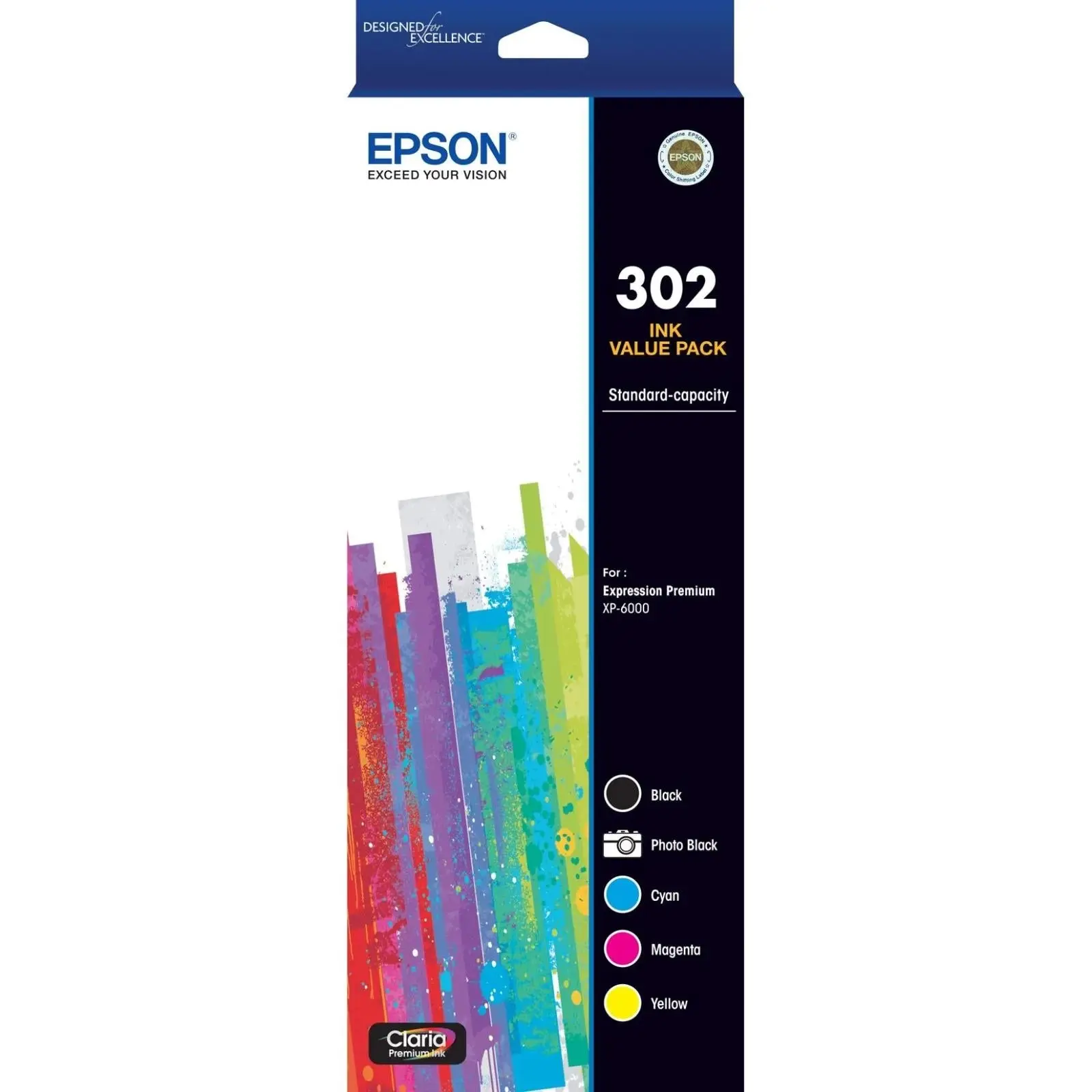 Epson 302 5 Colours Value Pack Ink Cartridge Toner C13T01W792 Genuine Original - Electronics