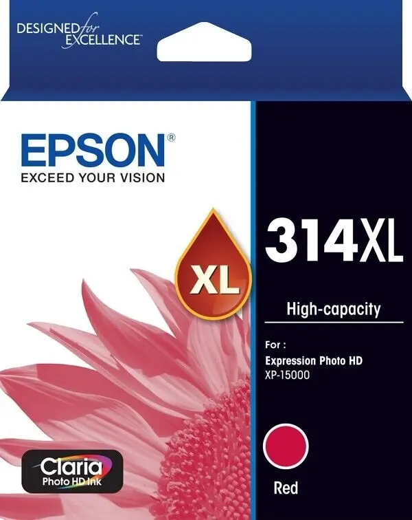 Epson 314XL Red High Capacity Ink Cartridge Toner C13T01M592 Genuine Original - Electronics
