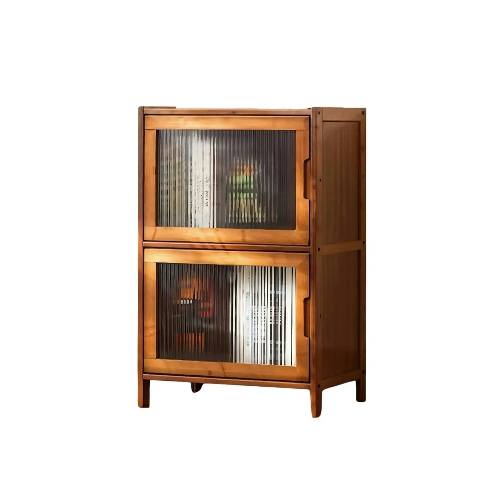 Storage Shelf Display Cabinet Cupboard Bookshelf 2 Tier Side Cabinets - Furniture