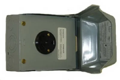 U013P Outdoor Receptacle Enclosure, 1 -Phase, 30 A, 120 V, NEMA 3R Enclosure, Surface Mounting, Galvanized