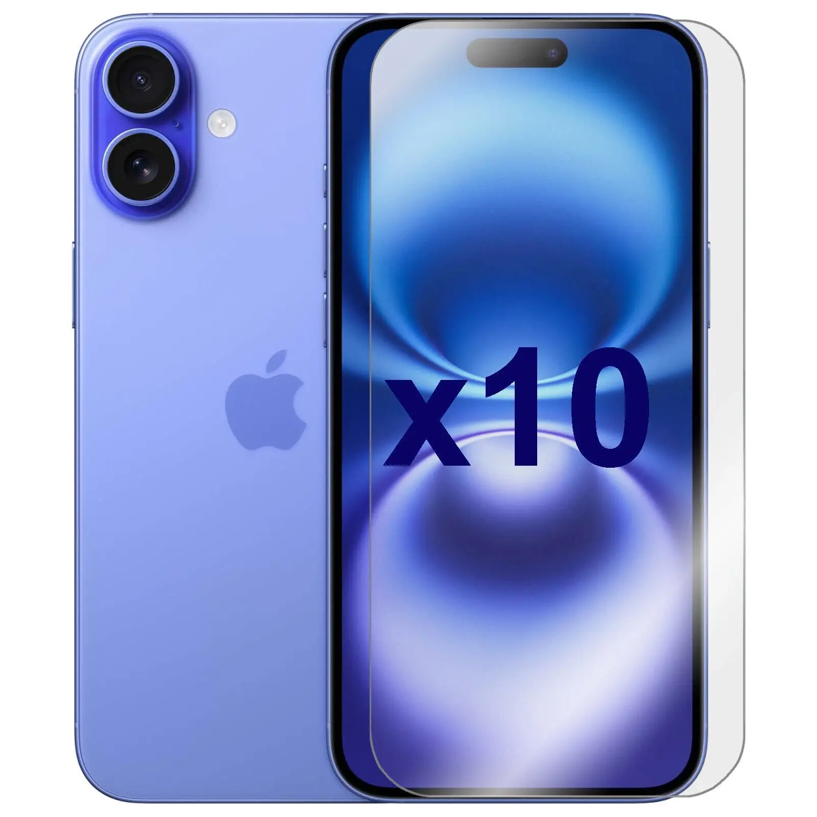 10 Pack Tempered Glass Screen Protector Guard for Apple iPhone 16 PLUS Bulk - Electronics