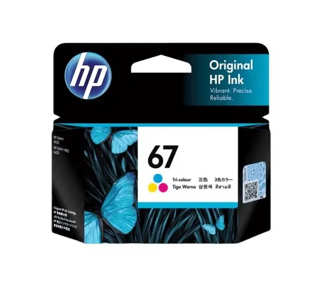 HP 67 Ink Cartridge Toner Tri 3 Colour Cyan Magenta Yellow 3YM55AA Genuine Original - Electronics