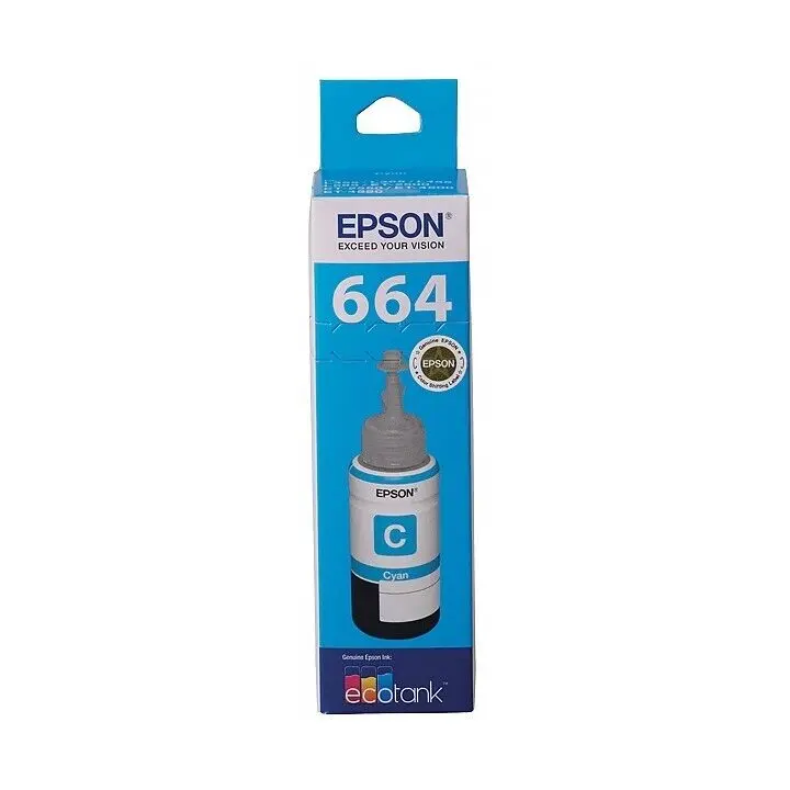 Epson T664 Cyan EcoTank 664 Ink Toner Bottle C13T664292 Genuine Original - Electronics