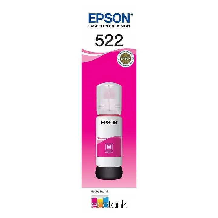 Epson T522 Magenta EcoTank 522 Ink Toner Bottle C13T00M392 Genuine Original - Electronics