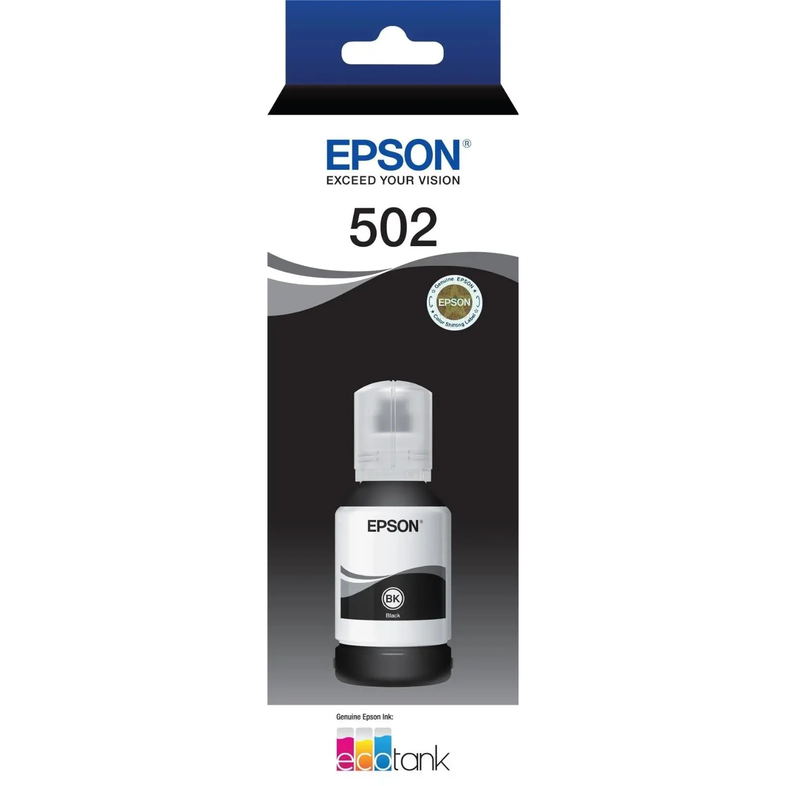 Epson T502 Black EcoTank 502 Ink Toner Bottle C13T03K192 Genuine Original - Electronics