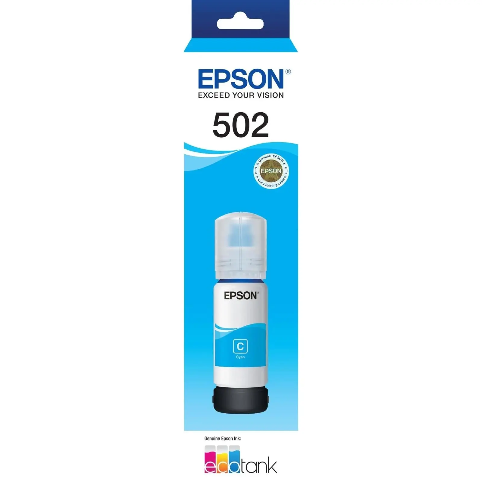 Epson T502 Cyan EcoTank 502 Ink Toner Bottle C13T03K292 Genuine Original - Electronics