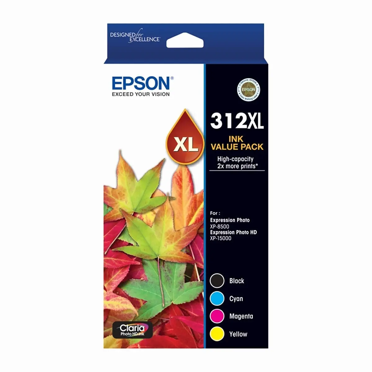 Epson 312XL 4 Colours Ink Cartridge Toner Value Pack C13T183A92 Genuine Original - Electronics