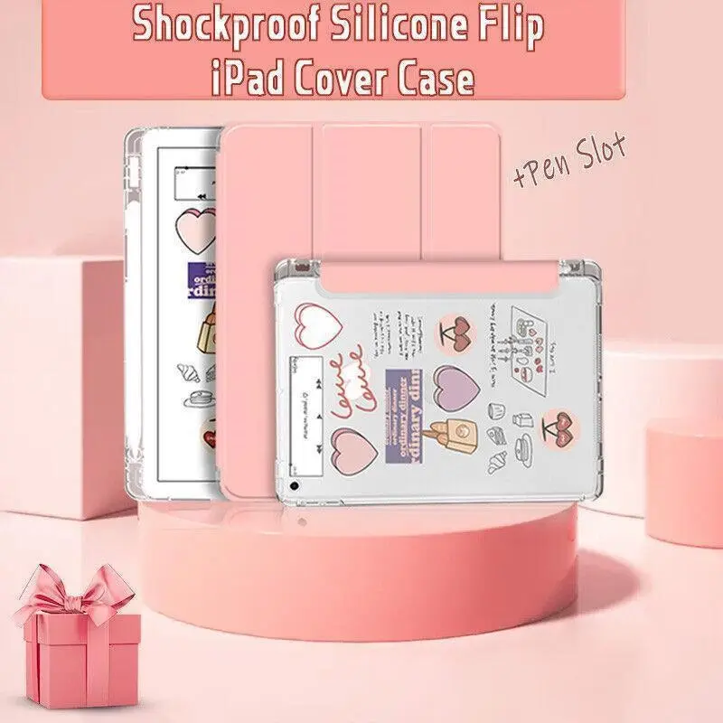 Shockproof Silicone iPad Cover with Smart Wake Function and Built-in Pen Slot