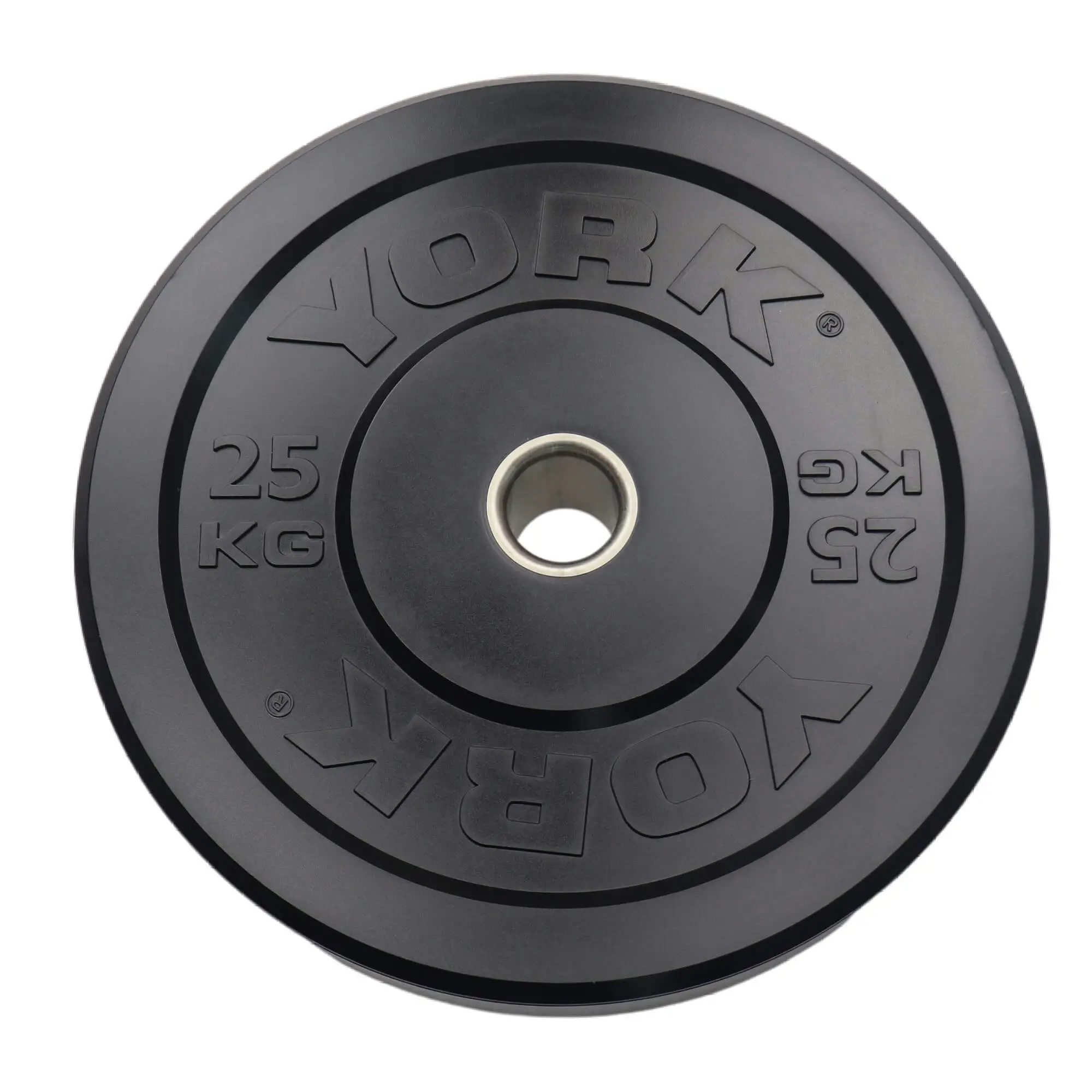 York Fitness 25KG Black Rubber Training Bumper Plate - Sports & Outdoor