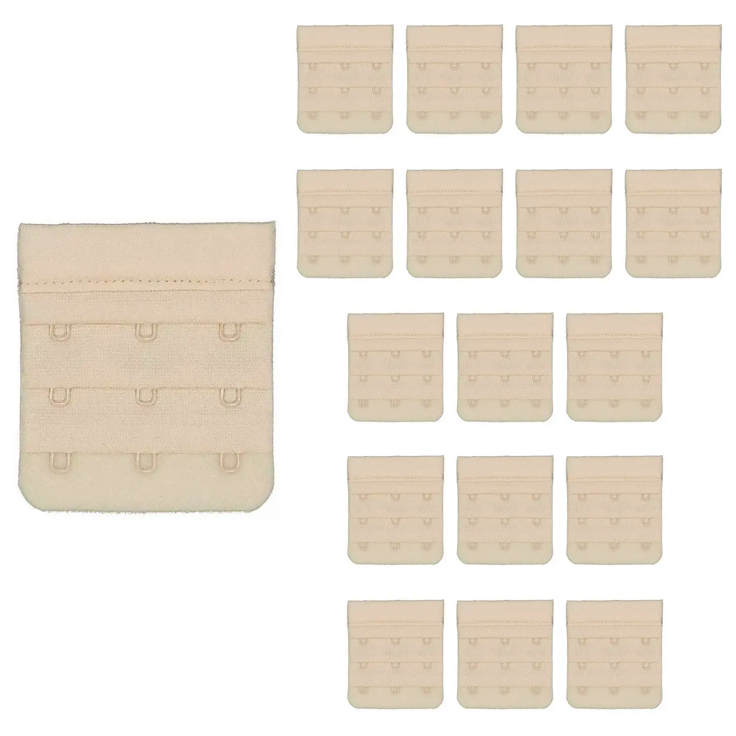 18 Pack Triumph 3 Hook Bra Band Extender Extension Clip On Band Strap Beige Bulk - Fashion