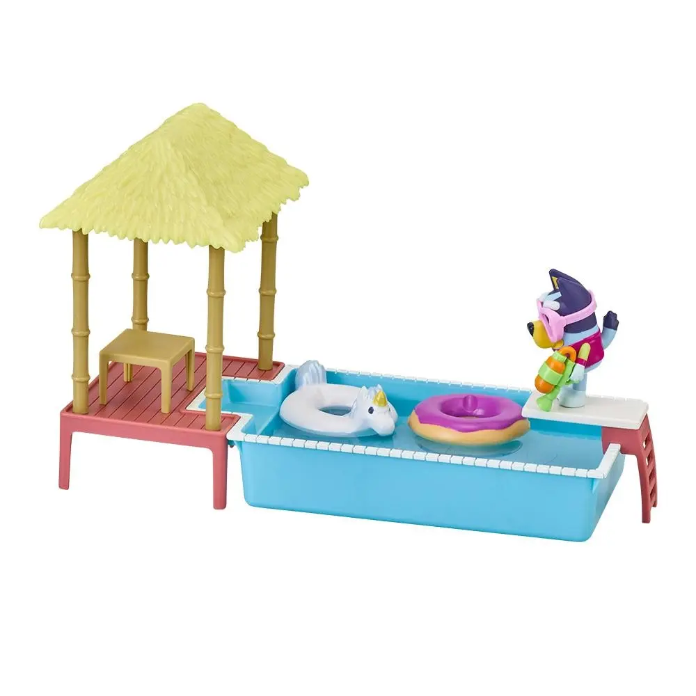 Bluey Series 4 Pool Time Fun Playset Mini Figurines 3y+ Toys Kids/Children Set - Toys & Games