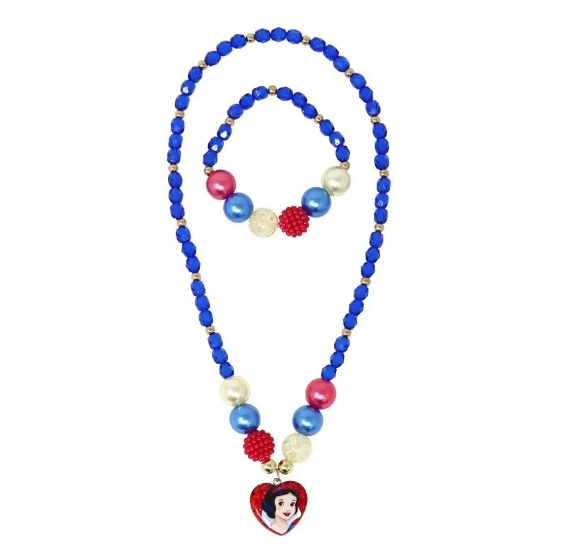 Disney Princess Snow White Pendant Stretch Beaded Necklace & Bracelet - Fashion