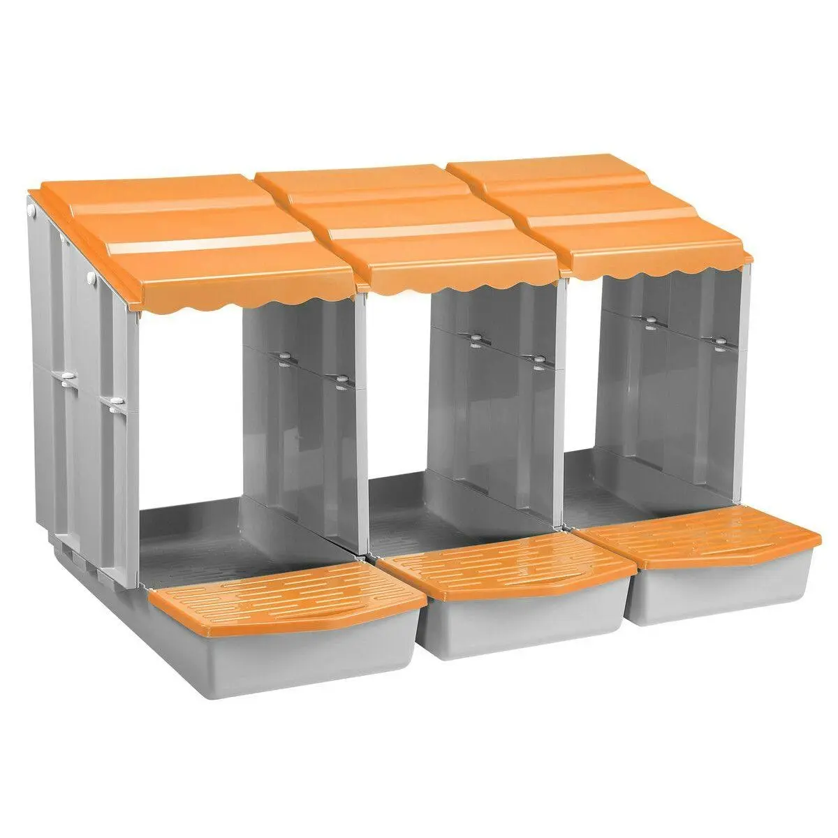 Pet Scene 3 Hole Chicken Nesting Box Hen Chook Roll Away Modular Laying Boxes Poultry Perch Egg Coop Nest House Plastic - Pets
