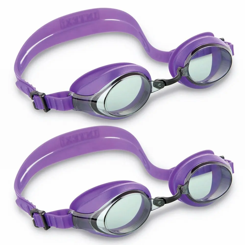 2x Intex Silicone Adjustable Sports Racing Pool Swimming Goggles Set Assorted - Sports & Outdoor