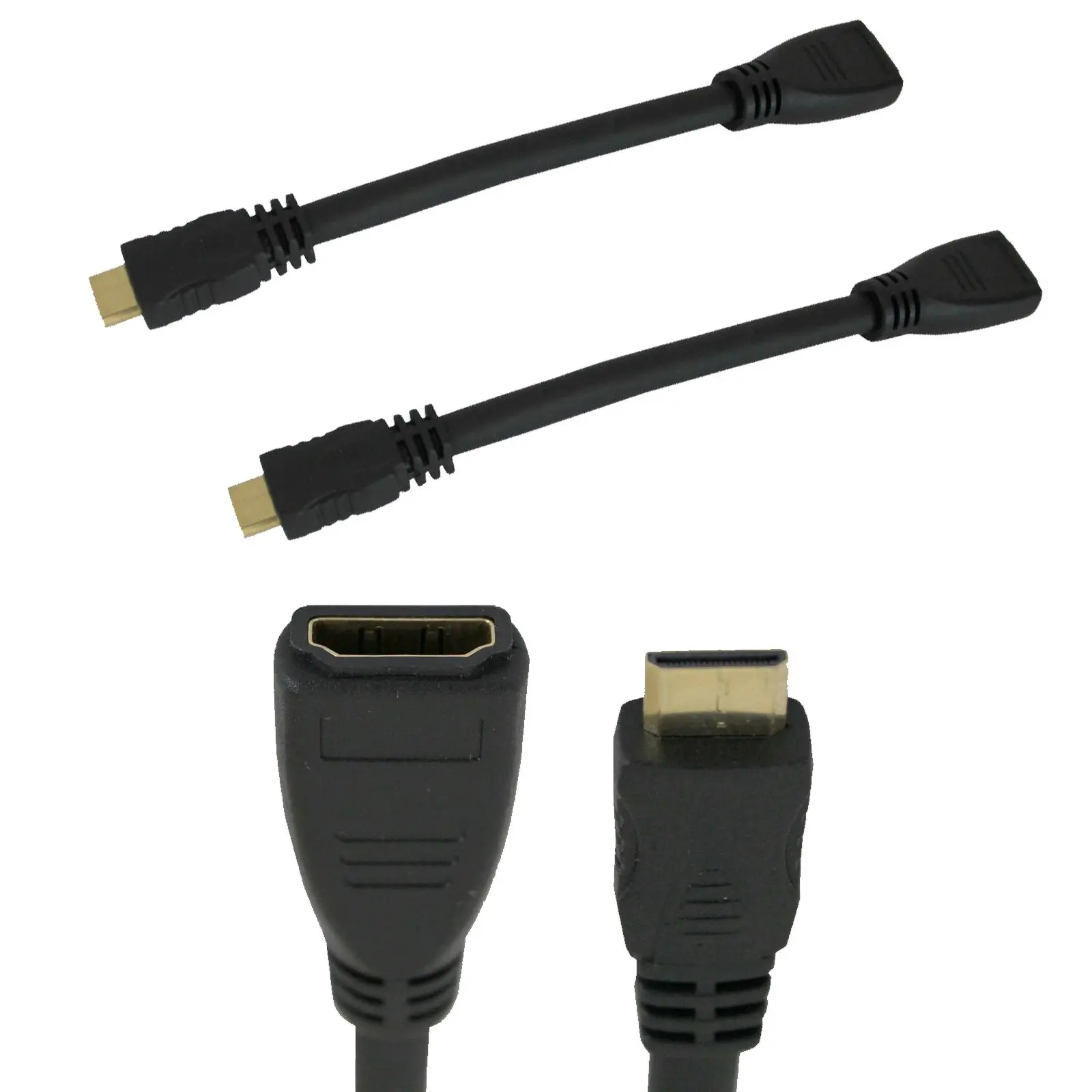 2Pcs 2X Mini Hdmi (Type C) To Hdmi (Type A) Female Adapter 1080P Hdmi V1.4 Gold Plated - Electronics
