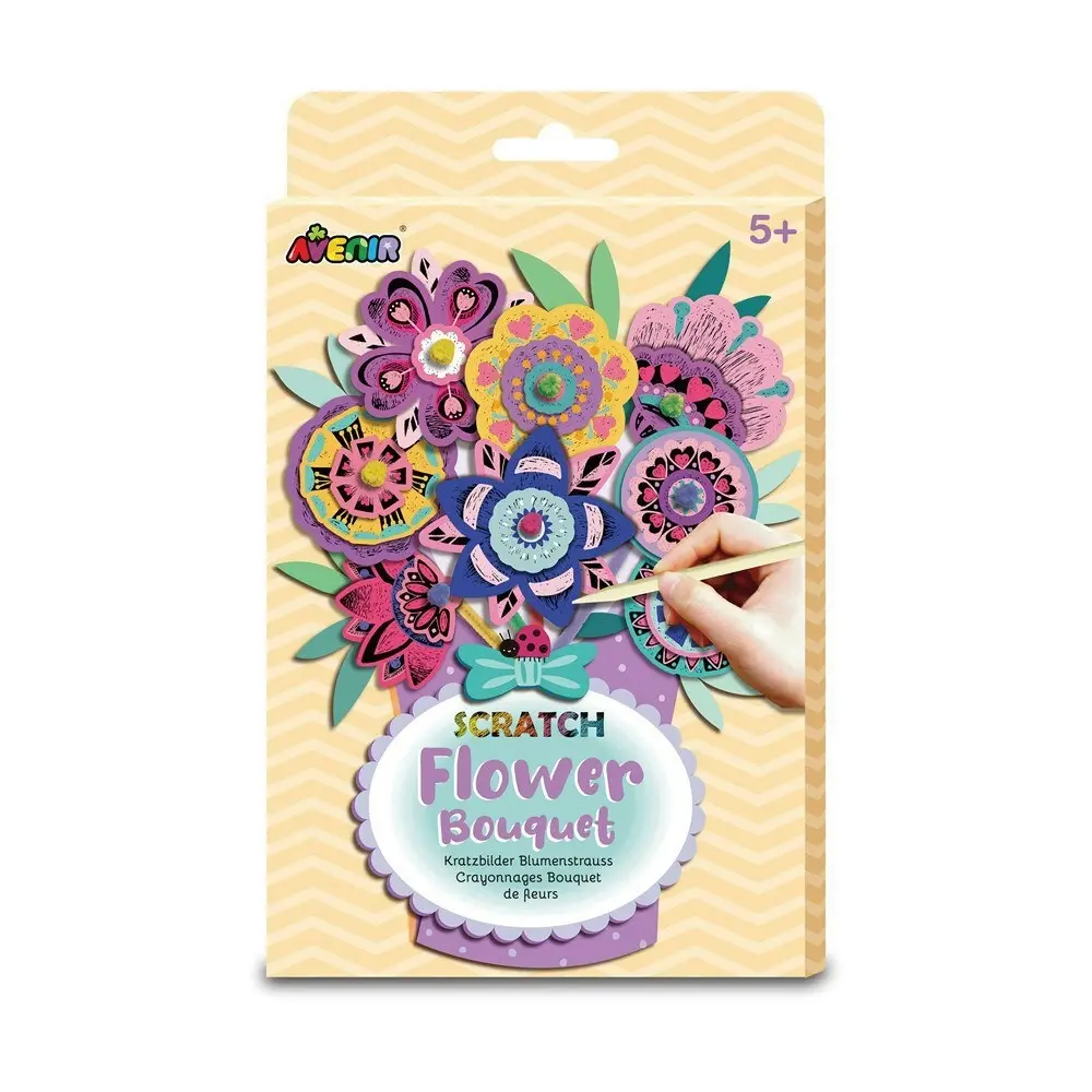 Avenir Scratch Flower Bouquet Creative Art/Craft Kids/Children Activity 5y+ - Hobbies