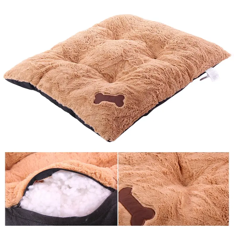 Super Soft Dog Bed Mat Cushion Tufted Fleece Dog Floor Mat Pad Sandy Brown - Pets