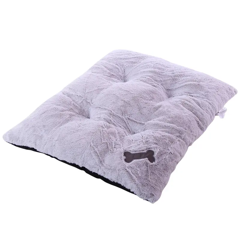Super Soft Dog Bed Mat Cushion Tufted Fleece Dog Floor Mat Pad Grey - Pets