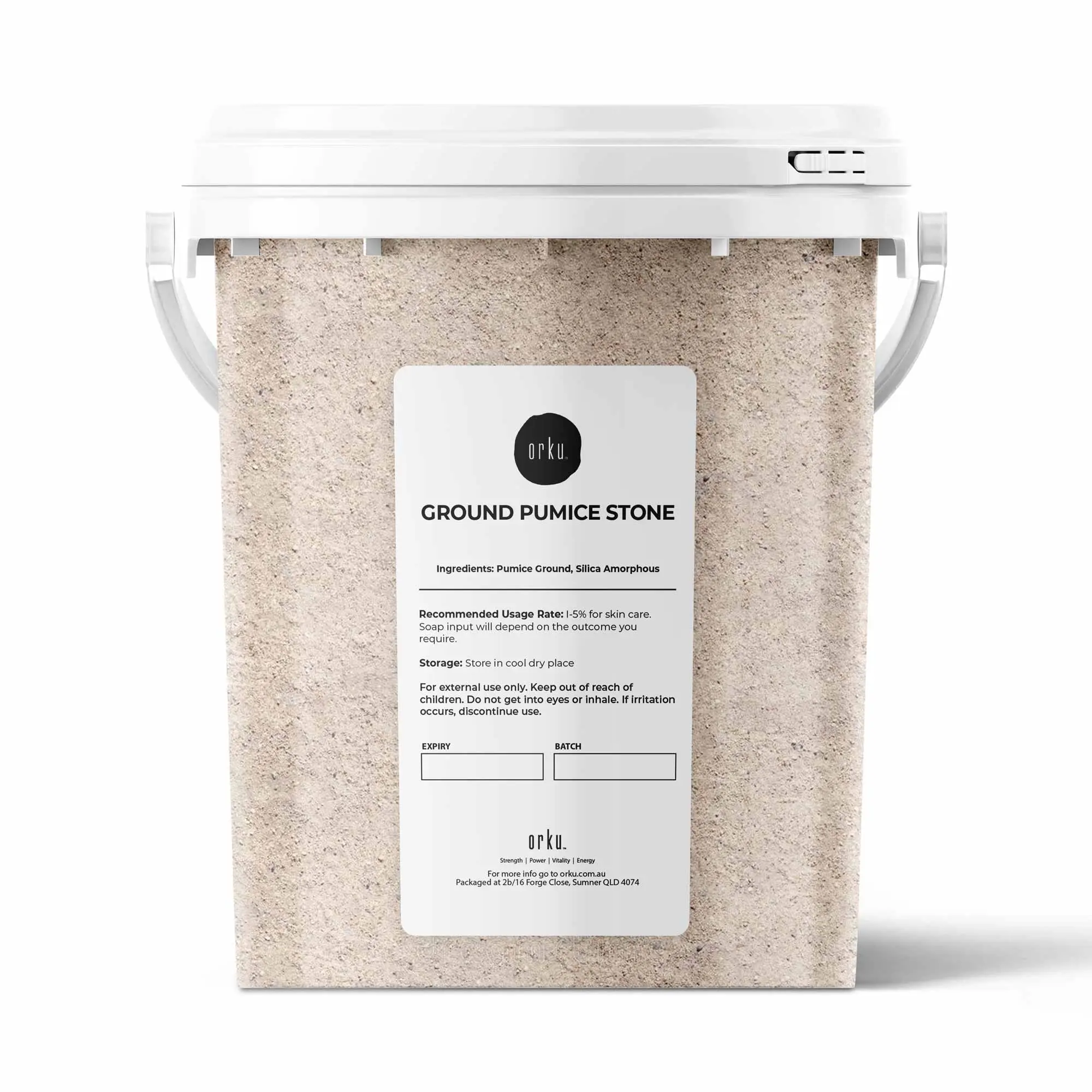 1.3Kg Ground Pumice Stone Granular Powder Tub Exfoliant Body Scrub Soap Additive - Beauty