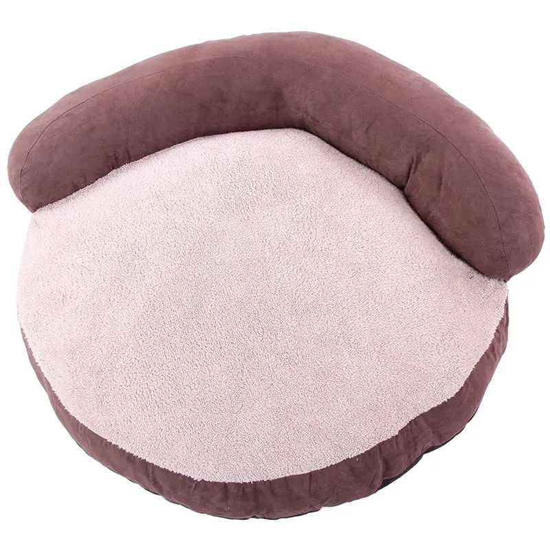 Dog Bed Sofa Soft Warm Cozy Cushioned Plush Fleece Dog Bed Sofa Chocolate - Pets