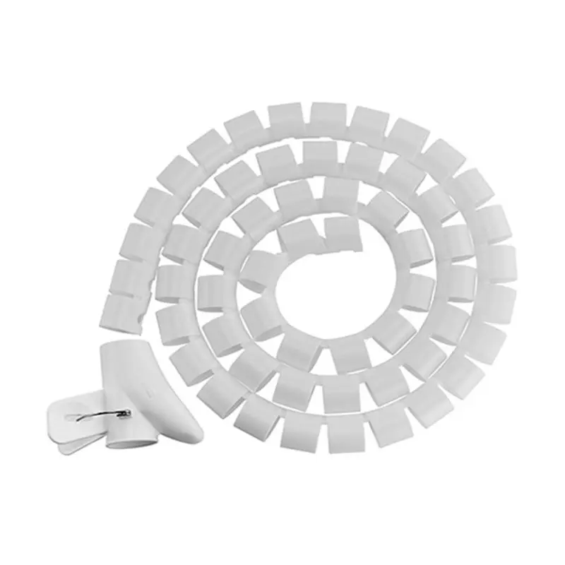 Brateck 30mm/1.2" Diameter Coiled Tube Cable Sleeve - White
