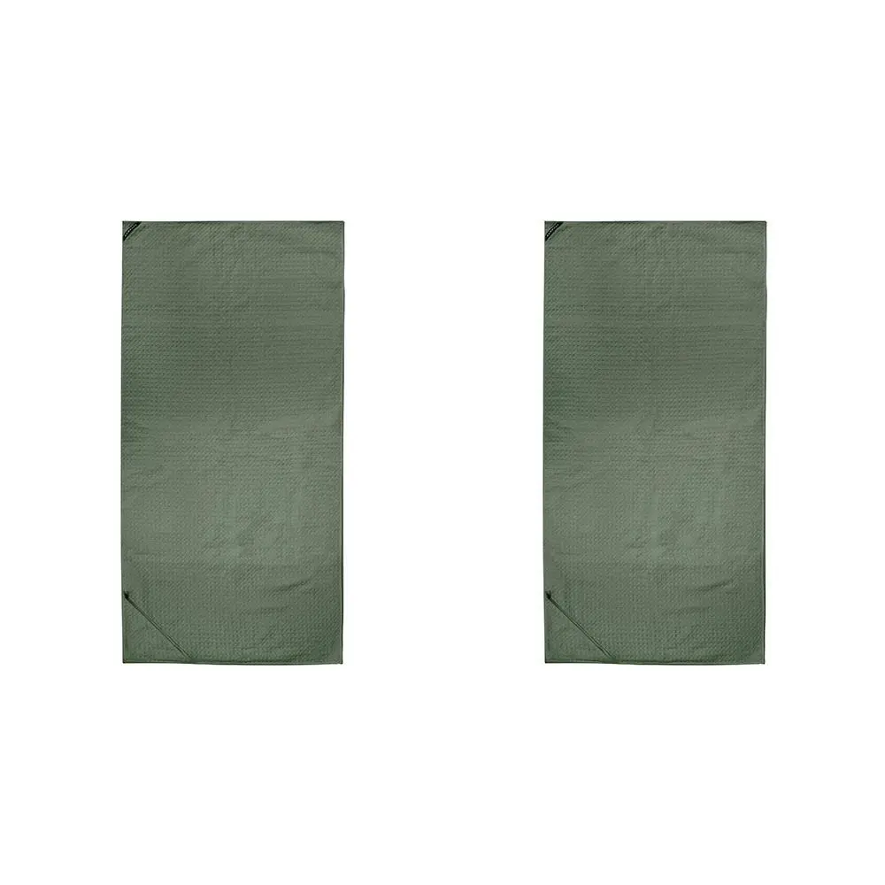2x Bambury Matrix Workout Microfibre Gym Towel Large Moss 60 x 120cm Knitted - Sports & Outdoor