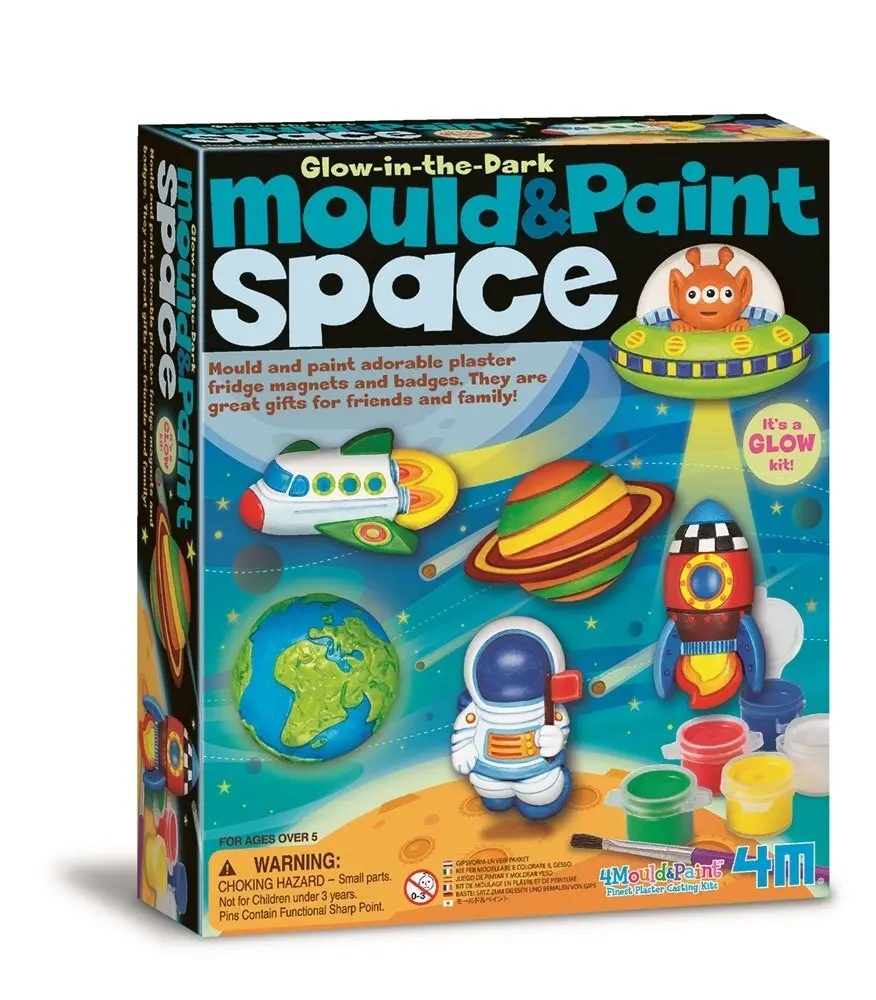 4M Mould & Paint Space Magnet/Badges Kids/Children Art Painting Activity 5y+ - Hobbies