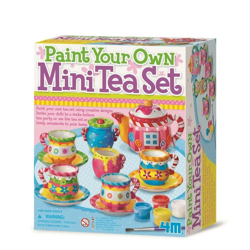 4M Creative Craft Paint Your Own Mini Tea Cup Set Kids/Children DIY Art 8y+ - Hobbies