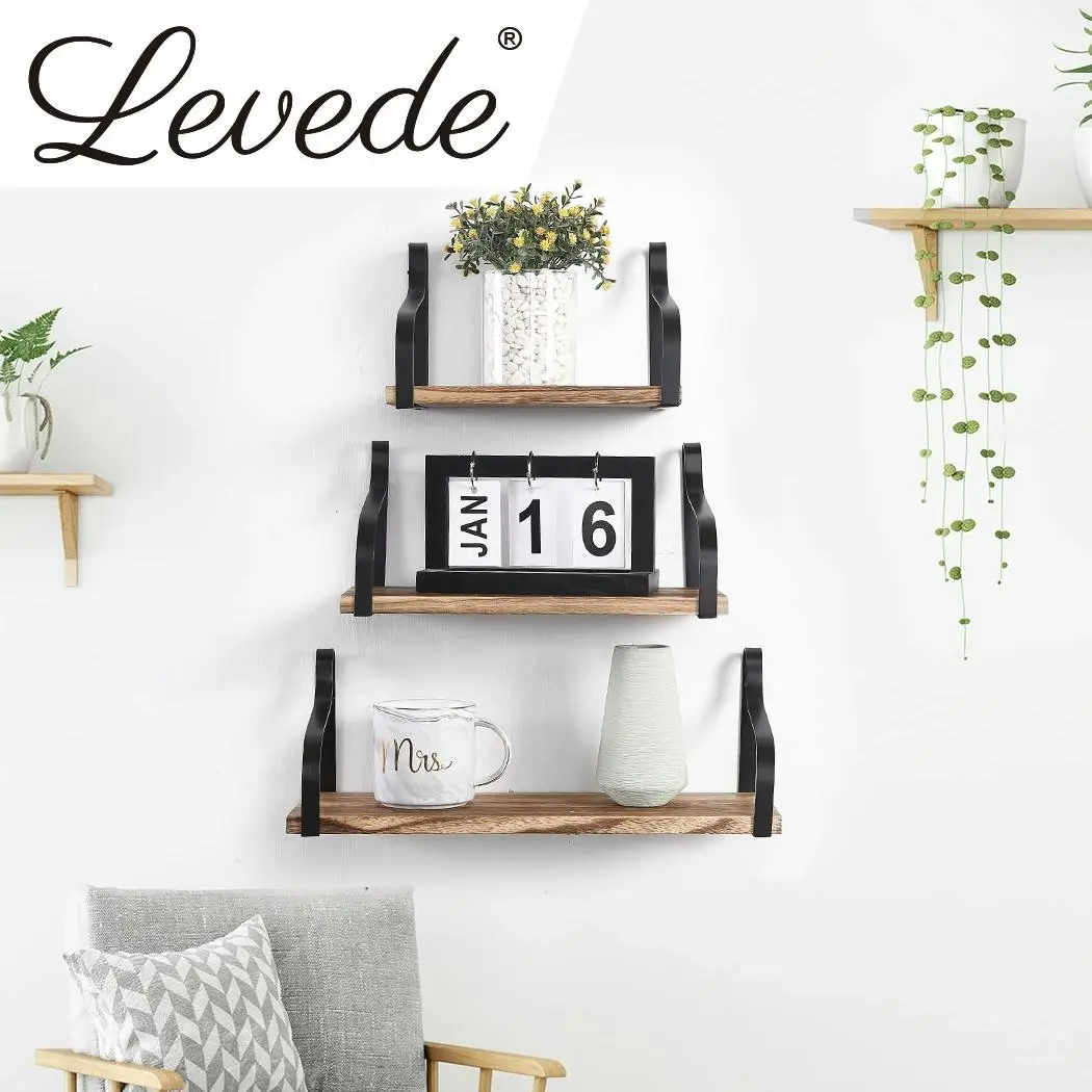 Levede Floating Shelf Brackets Display Shelves Bookshelf Wall Mount Rack Storage - Furniture