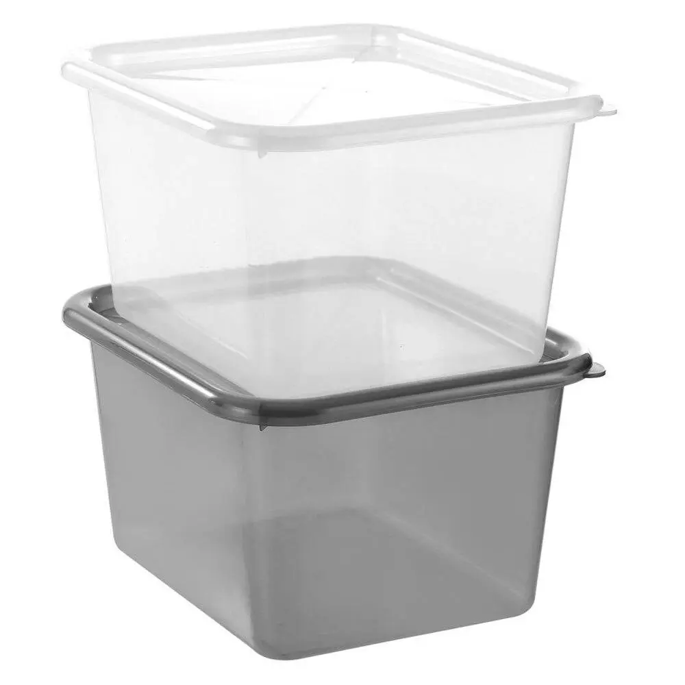 2x Boxsweden 15L Storage Container 35.5cm Home Organiser w/ Lid Holder Assorted - Home & Garden