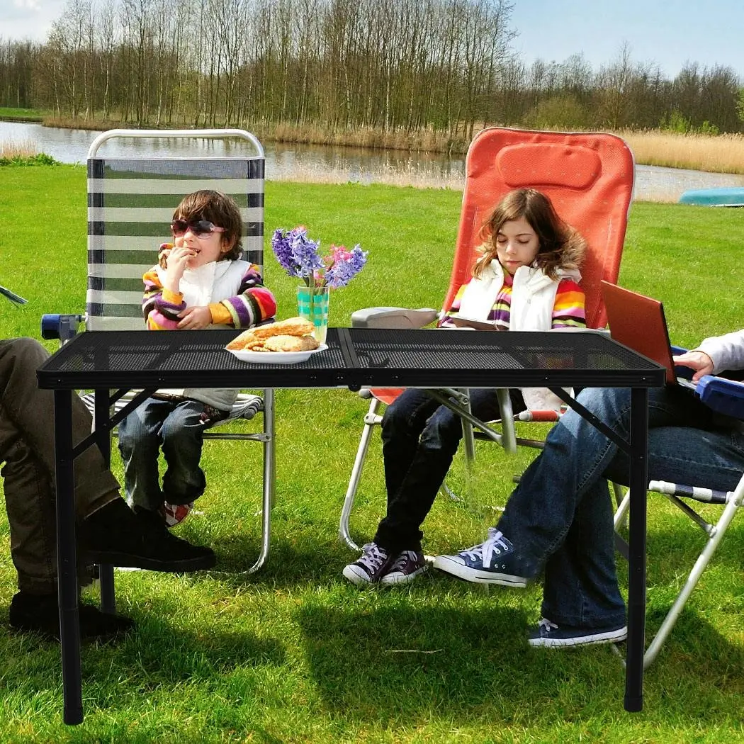 Levede Grill Table BBQ Camping Tables Outdoor Foldable Aluminium Portable L - Furniture