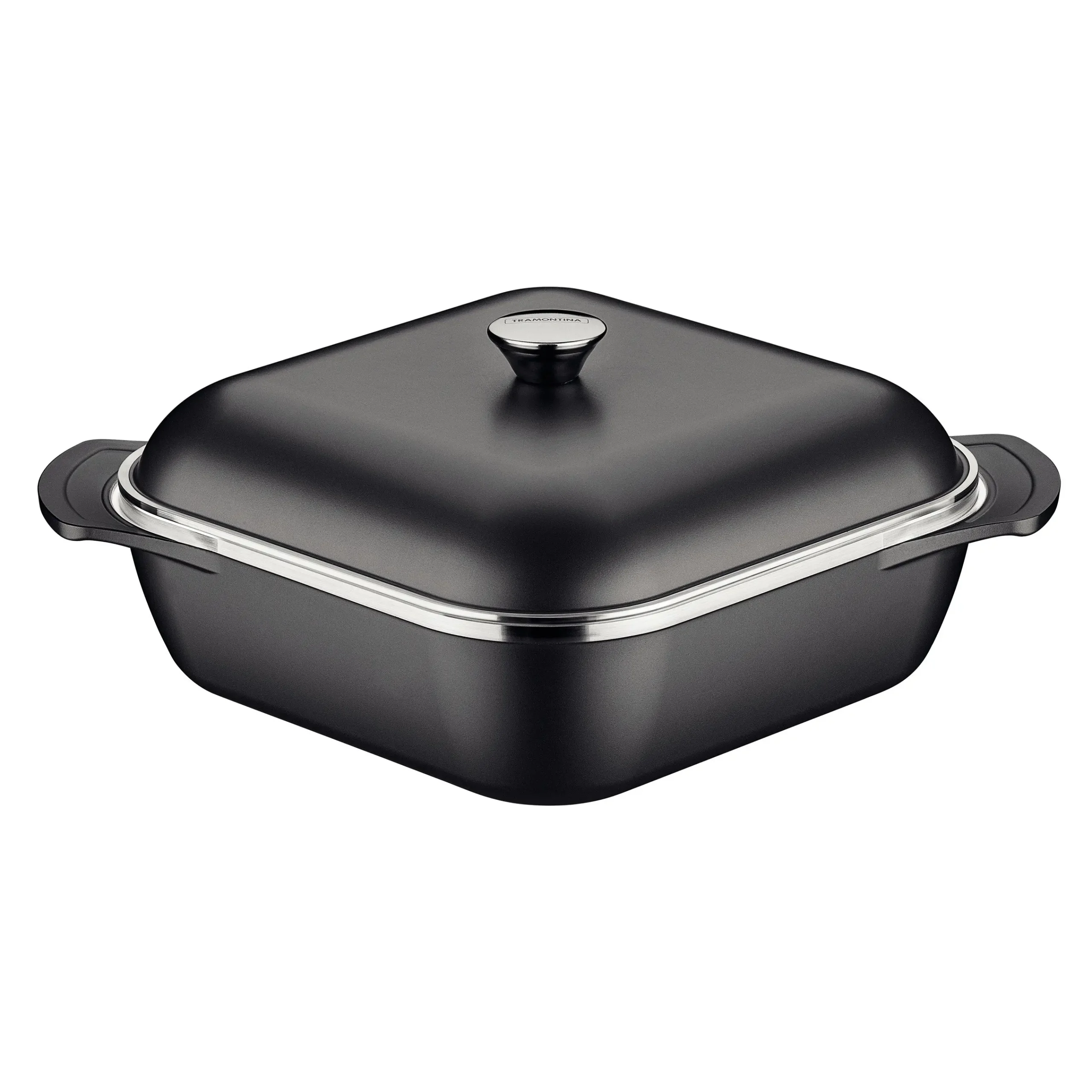 Lyon Black Square Pot, 28cm, 5.5L - Home & Garden