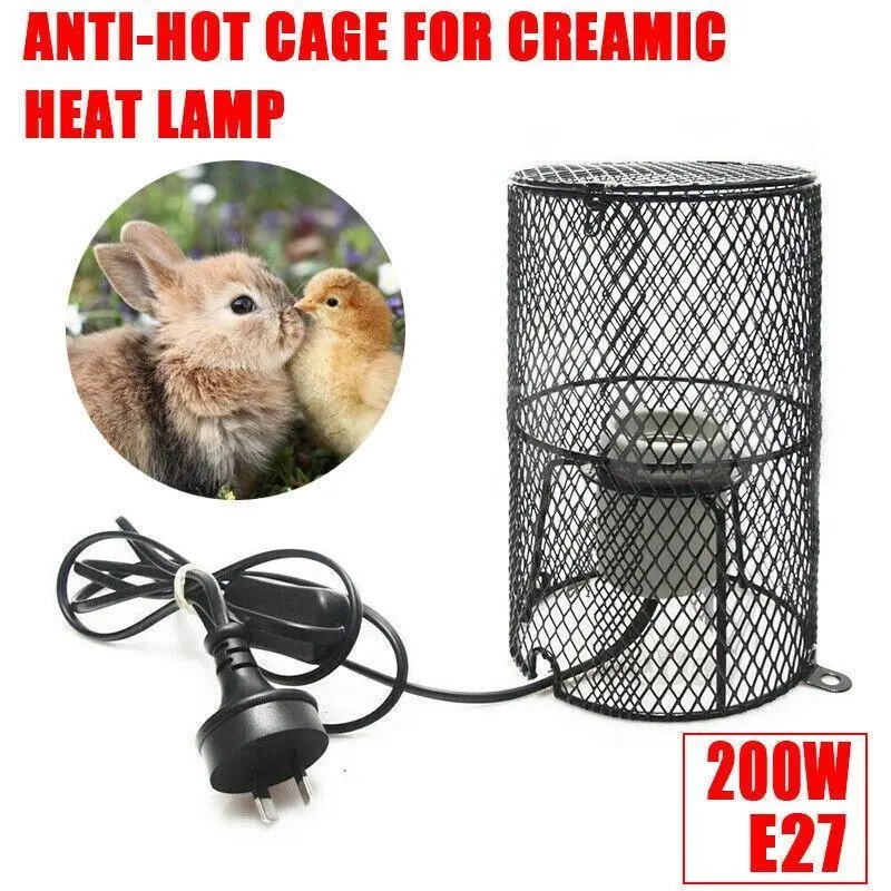 200W E27 Reptile Ceramic Heat Lamp Holder Light Bulb Switch Cage Pet Brooder - Pets